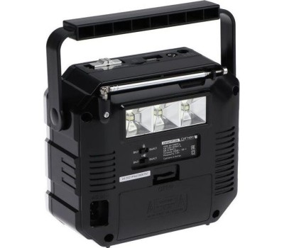 Радиоприемник СИГНАЛ РП-228 УКВ 64-108МГц, 220V, акб 1200mA/h, USB/microSD/AUX, светодиодный фонарь/дискосвет