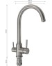 Смеситель кухонный MAGNUS 91114 Смеситель кухонный С-образный гусак , шаровый , с двойным выпуском воды для фильтра, из