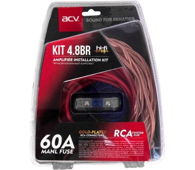 Комплект проводов ACV KIT 4.8BR (Bronze=Light) (4-кан усил-ля 8AWG/Mini ANL 60A)