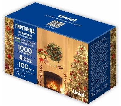 Гирлянда UNIEL (UL-00009933) ULD-S10000-1000/DGA WARM WHITE IP20