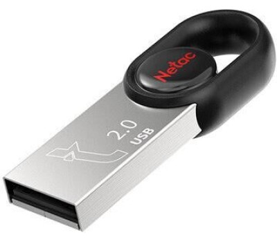 NETAC Флешка USB UM2 32ГБ, USB2.0, серебристый и черный [nt03um2n-032g-20bk]