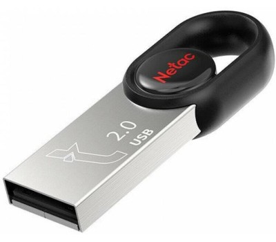 NETAC Флешка USB UM2 32ГБ, USB2.0, серебристый и черный [nt03um2n-032g-20bk]