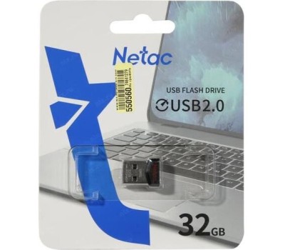 NETAC Флешка USB UM2 32ГБ, USB2.0, серебристый и черный [nt03um2n-032g-20bk]