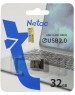 NETAC Флешка USB UM2 32ГБ, USB2.0, серебристый и черный [nt03um2n-032g-20bk]