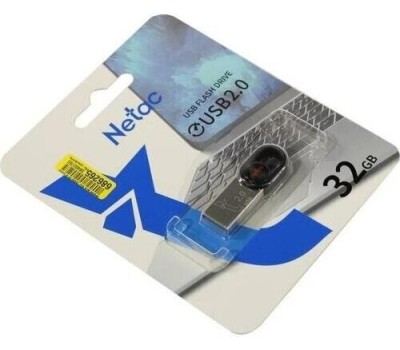 NETAC Флешка USB UM2 32ГБ, USB2.0, серебристый и черный [nt03um2n-032g-20bk]