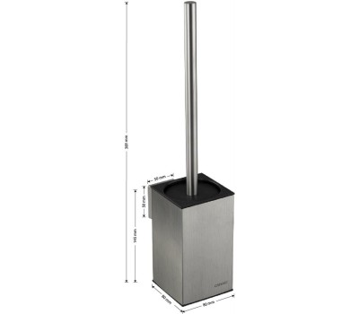 Аксессуары для ванной комнаты и туалета САНАКС 80176 Ерш для унитаза квадратный, настенный, АНТИВАНДАЛЬНЫЙ, из нержавеющей стали марки SUS 304, цвет САТИН