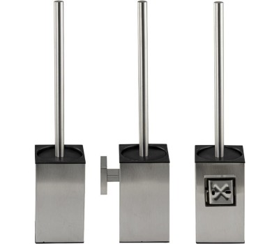 Аксессуары для ванной комнаты и туалета САНАКС 80176 Ерш для унитаза квадратный, настенный, АНТИВАНДАЛЬНЫЙ, из нержавеющей стали марки SUS 304, цвет САТИН