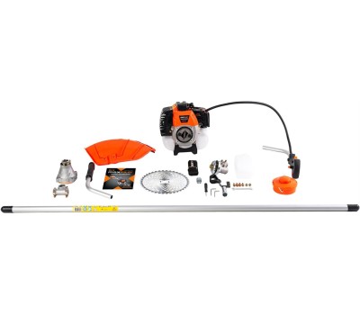 Бензотриммер MAXPILER Триммер бензиновый MGT-56 (3,2л.с, 56 см³, 2-т, диск 40 зуб, ремень, неразъемная штанга)