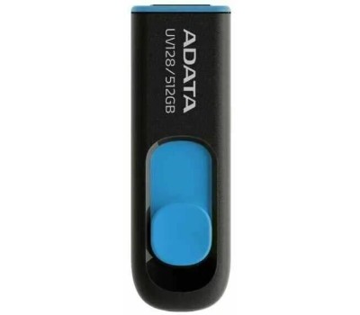 USB накопитель ADATA 512GB USB 3.2 Gen1 AUV128-512G-RBE Black/Blue, Performance (Max.): Up to 100MB/s read