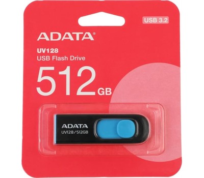 USB накопитель ADATA 512GB USB 3.2 Gen1 AUV128-512G-RBE Black/Blue, Performance (Max.): Up to 100MB/s read