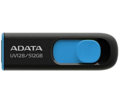 USB накопитель ADATA 512GB USB 3.2 Gen1 AUV128-512G-RBE Black/Blue, Performance (Max.): Up to 100MB/s read