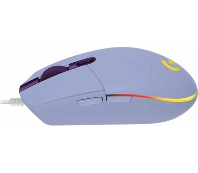 LOGITECH Мышь проводная G102 LightSync, игровая, оптическая, USB, 8000dpi, сиреневый [910-005857]