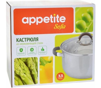 Кастрюля APPETITE Кастрюля нерж София / Sofia 3,3л ТМ