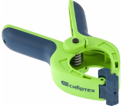 Струбцина СИБРТЕХ Струбцина клещеобразная 1-5/8, пластиковый корпус, двухкомпонентные рукоятки, усиленная пружина, 42 мм 20784
