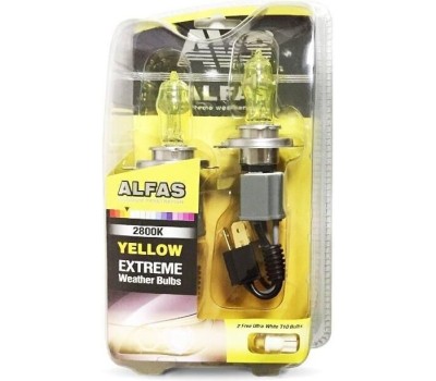 Лампа галогенная AVS Газонаполненные лампы ALFAS Extreme Weather 2800К H4 12V 75/85W, комплект 2+2 (W5W) шт