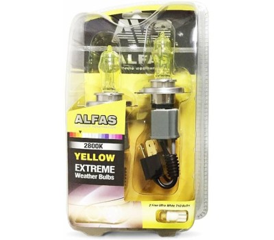 Лампа галогенная AVS Газонаполненные лампы ALFAS Extreme Weather 2800К H4 12V 75/85W, комплект 2+2 (W5W) шт