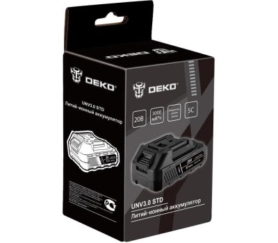 Батарея аккумуляторная DEKO Батарея аккумуляторная UNV3.0 STD, 20В, 3Ач, Li-Ion [063-4493]