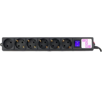 POWERCUBE Power Cube Фильтр-удлинитель 1,9м 6 р 16А SPG6-B1,9M (21887), черный