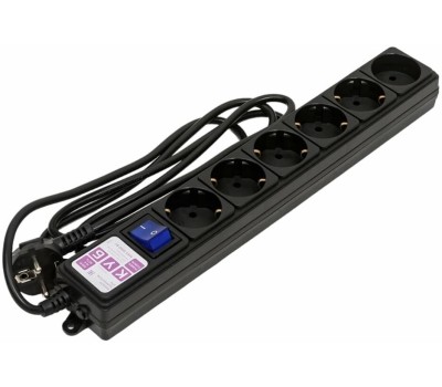 POWERCUBE Power Cube Фильтр-удлинитель 1,9м 6 р 16А SPG6-B1,9M (21887), черный