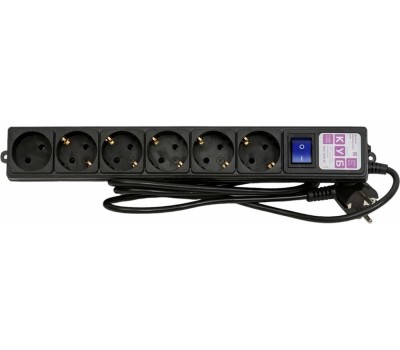 POWERCUBE Power Cube Фильтр-удлинитель 1,9м 6 р 16А SPG6-B1,9M (21887), черный
