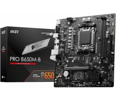 Материнская плата MSI Материнская плата PRO B650M-B B650, AM5, 2*DDR5, 1*PCIEx16, 1*PCIEx1, 1*M.2, 6*USB3.2Gen1, 6*USB2.0, 4*SATA3.0, 1G, VGA, HDMI, M-ATX, RTL