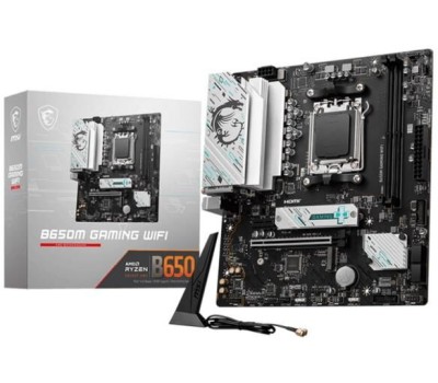 Материнская плата MSI Материнская плата B650M GAMING WIFI B650, AM5, 2*DDR5, 1*PCIEx16, 1*PCIEx1, 2*M.2, 1*TypeC, 7*USB3.2Gen1, 6*USB2.0, 4*SATA3.0, 2.5G, DP, HDMI, M-ATX, RTL