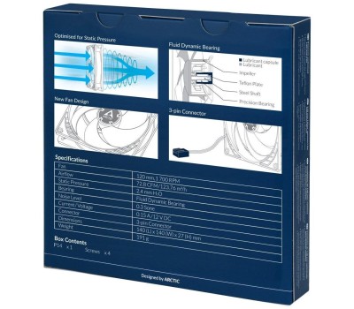 ARCTIC COOLING Вентилятор S8038-7K 80мм, 4-pin, 7000об/мин, черный, Ret [acfan00288a]