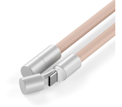 SATECHI Зарядный кабель - ремень через плечо OntheGo Crossbody Lanyard Cable 60W. Длина: 1.5м. Цвет: пыльно-розовый