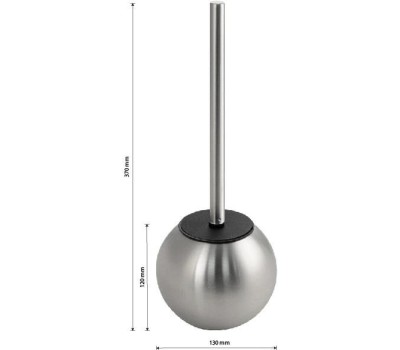 САНАКС - Ёрш для унитаза напольный, шарообразный, ЭКСКЛЮЗИВ, из нержавеющей стали МАТОВЫЙ 309