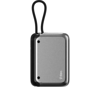 TTEC Внешний аккумулятор ReCharger LCD 10.000mAh USB-C&USB-A PD 33W Powerbank со встроенным кабелем USB-C. Цвет: черный