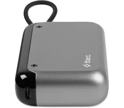 TTEC Внешний аккумулятор ReCharger LCD 10.000mAh USB-C&USB-A PD 33W Powerbank со встроенным кабелем USB-C. Цвет: черный