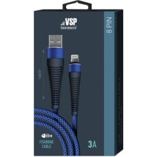 Дата-кабель 8 Pin BORASCO Дата-кабель Fishbone USB - 8 Pin 3А 1M синий (38509)