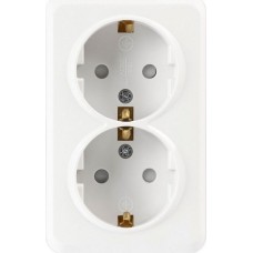 Розетка SMARTBUY (SBE-03w-16-S2-1Z) Юпитер, 2-местная, белый