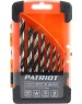 Набор сверел PATRIOT 815010103 по дереву спиральные W-образная заточка 3, 4, 5, 6, 7, 8, 9, 10 мм Набор сверел