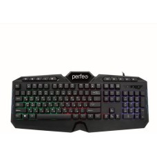 Клавиатура PERFEO (PF_B3410) VISION Multimedia, GAME DESIGN, подсв. 3 цвет USB, чёрн
