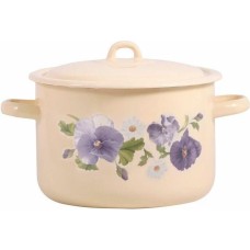 Кастрюля ЛЫСЬВА 16141/4КмЭ/Э Анютины глазки эмал 4,3л