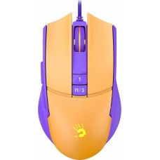 A4TECH Мышь проводная Bloody L65 Max, игровая, оптическая, USB, 12000dpi, желтый и фиолетовый [l65 max/royal violet]