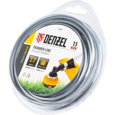 Леска для триммера DENZEL Леска для триммера армированная алюминием квадратная, 2,7мм х 15м, блистер ALUFLEX 96835
