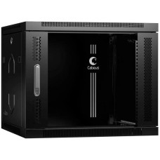 CABEUS Шкаф коммутационный SH-05F-9U60/35-BK настенный, стеклянная передняя дверь, 9U, 600x501x350 мм