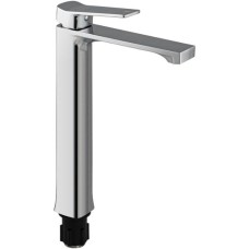 FABIA - Смеситель для раковины, шаровый, литой высокий квадратный корпус, цвет ХРОМ. 9743