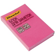SILWERHOF Блок самоклеящийся бумажный 682160-03 51x76мм 100лист. 75г/м2 неон розовый