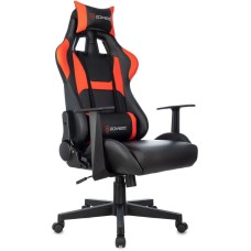 ZOMBIE Кресло игровое Game Penta черный/красный экокожа с подголов. крестов. пластик