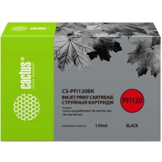 CACTUS Картридж струйный CS-PFI120BK PFI-120 BK черный пигментный (130мл) для Canon imagePROGRAF TM-200/TM-205/TM-300/TM-305/TM-350 с чипом