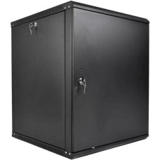 ЦМО Шкаф коммутационный ШРН-Эконом (ШРН-Э-12.650.1-9005) настенный 12U 600x650мм пер.дв.металл 65кг черный 600мм 23.22кг 180град. 608мм IP20 металл