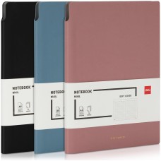 DELI Блокнот EN141LPINK A5 210х143мм искусст. кожа 112л линейка мягкая обложка розовый