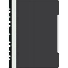 БЮРОКРАТ Папка-скоросшиватель PS-P20BLCK A4 прозрач.верх.лист боков.перф. пластик черный 0.12/0.16