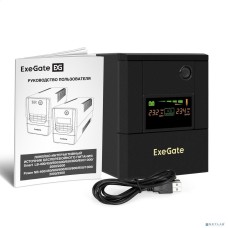 ИБП Exegate EX299826RUS ИБП ExeGate Smart LB-2200.LCD.AVR.8C13.USB (2200VA/1300W, цветной LCD, AVR, 8*C13, USB, батарея 12V 9Ah - 2 шт., металлический корпус, Black)
