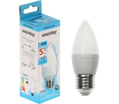 Светодиодная лампа SMARTBUY (SBL-C37-05-40K-E27) 5W/4000/E27