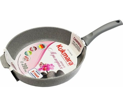 Сковорода KUKMARA смс281а а/пр литая 28см Светлый мрамор