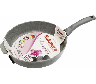 Сковорода KUKMARA смс281а а/пр литая 28см Светлый мрамор